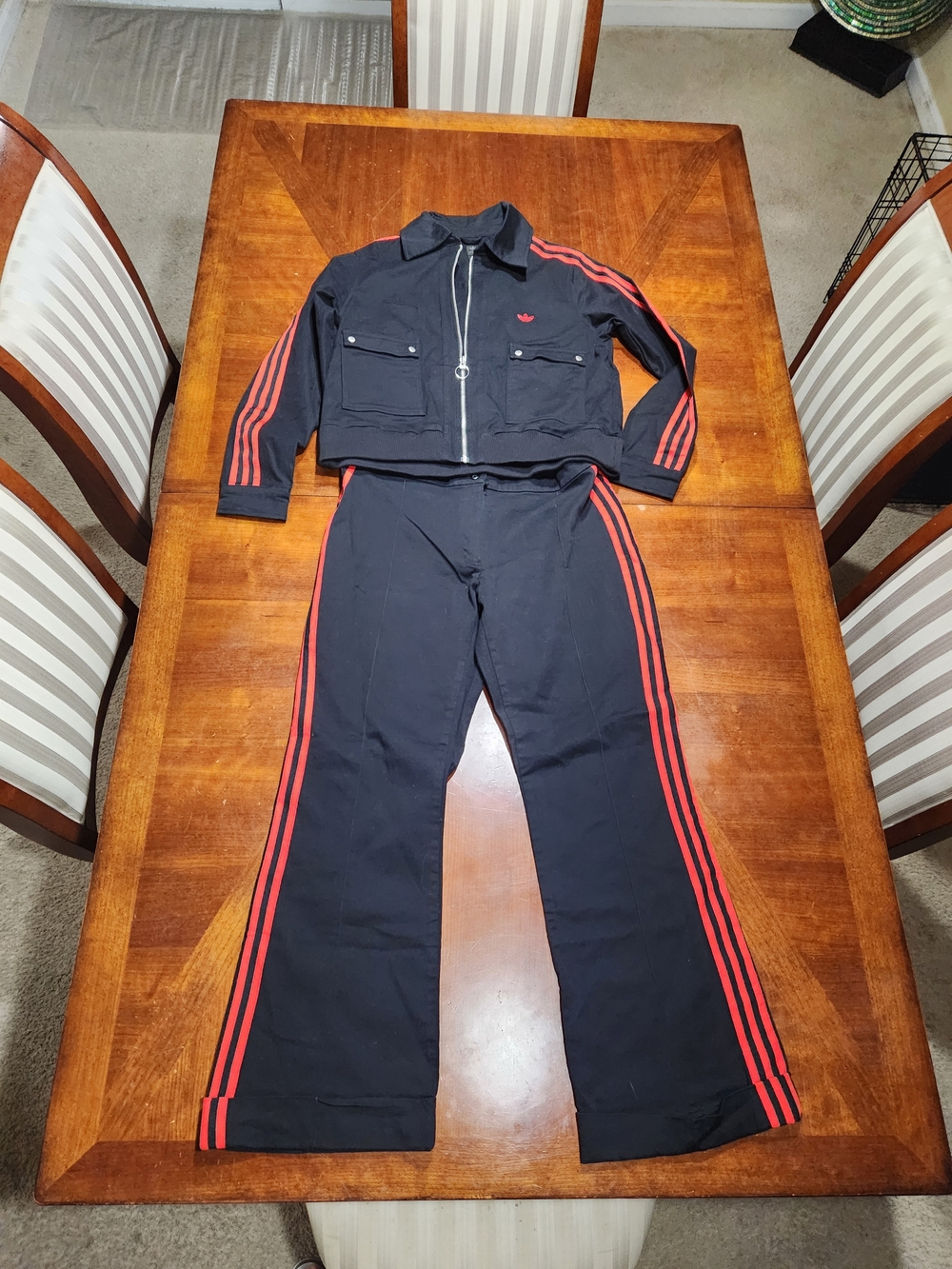 Vintage Adidas Women's Large Black Track Suit Very Very Hard To Find!!!